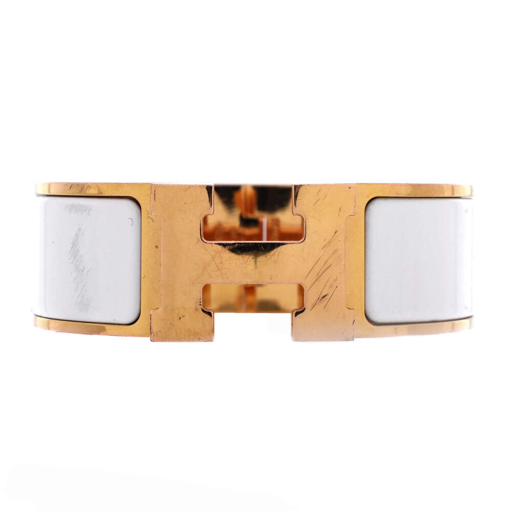 Hermes Wide Clic Clac H Bracelet Metal and Enamel